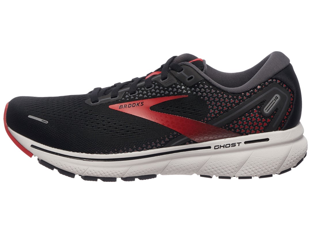 Brooks Ghost 14 Men's Shoes Black/Red/White Running Warehouse