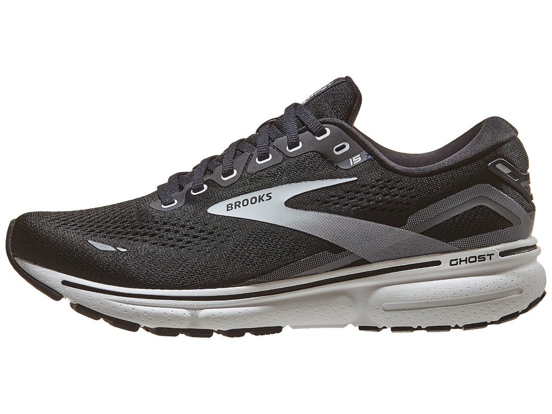 Brooks Ghost 15 Men's Shoes Black/Blackened Pearl/White Running Warehouse