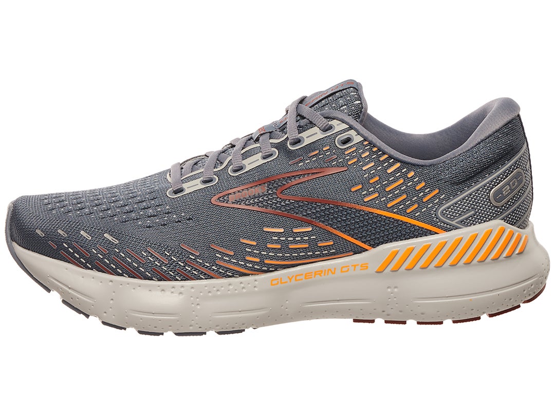 Brooks Glycerin GTS 20 Men's Shoes Grey/Chili Oil/Orang | Running Warehouse