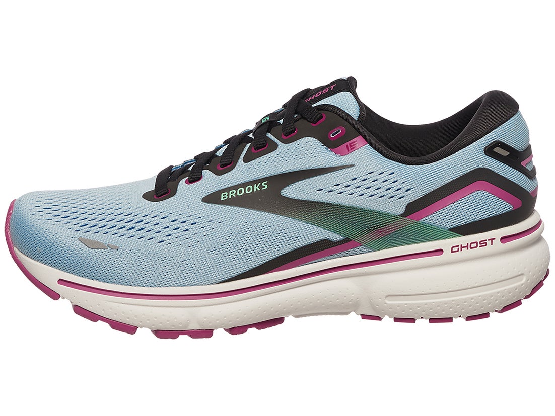 Brooks Ghost 15 Women's Shoes Blue Bell/Black/Pink | Running Warehouse