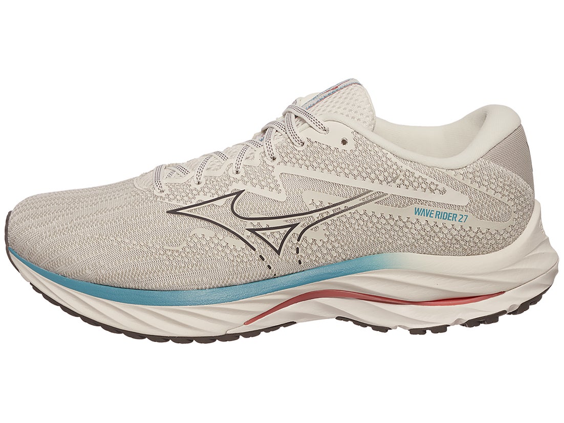 Mizuno Wave Rider 27 Men's Shoes White/Gray/Blue | Running Warehouse