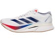 adidas adizero Boston 12 Men's Shoes White/Dk Blue/Ruby