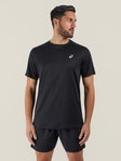 ASICS Men's Silver Short Sleeve Top Performance Black
