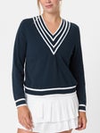 Lucky In Love Women's Victory V-Neck Sweater - Navy