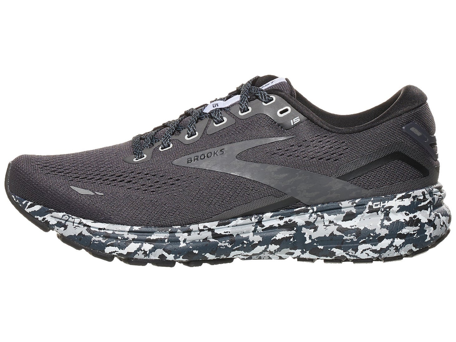 Brooks Ghost 15 Men's Shoes Ebony/Black/Oyster Running Warehouse