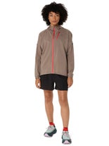 ASICS Women's Fujitrail Waterproof Jacket Taupe Grey