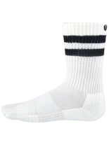 Creepers Merino Crew Toesock MD White/Black Stripe