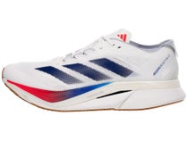 adidas adizero Boston 12 Men's Shoes White/Dk Blue/Ruby