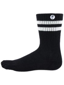 Creepers Merino Crew Toesock MD Black/White Stripe