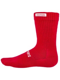 Creepers Merino Crew Toesocks Red