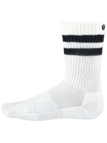 Creepers Merino Crew Toesock MD White/Black Stripe