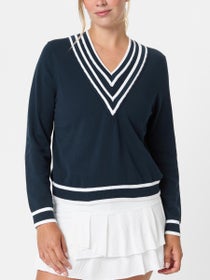 Lucky In Love Women's Victory V-Neck Sweater - Navy