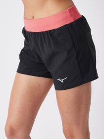 Mizuno Women's Aero 4.5 Short Black/Sunkissed Coral 