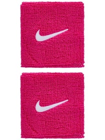 Nike Swoosh Singlewide Wristbands 2 Pk Vivid Pink/White
