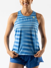 rabbit Women's Race Pace Tank Blue Azure Stripe