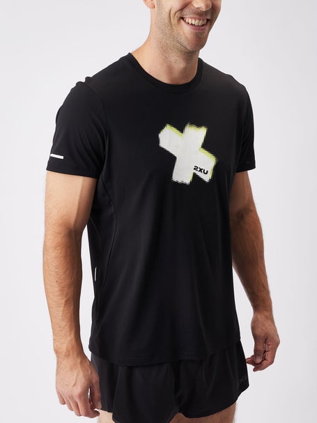 2XU Mens Light Speed Tee Black White X