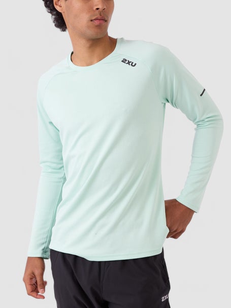2XU Mens Aero Long Sleeve Digital Mint