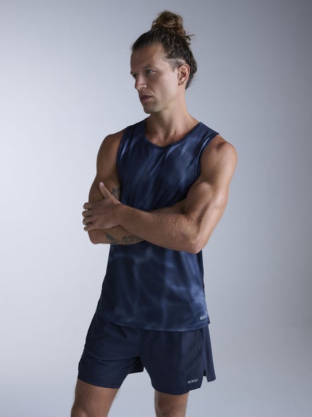 2XU Mens Aero Tank Midnight Marble