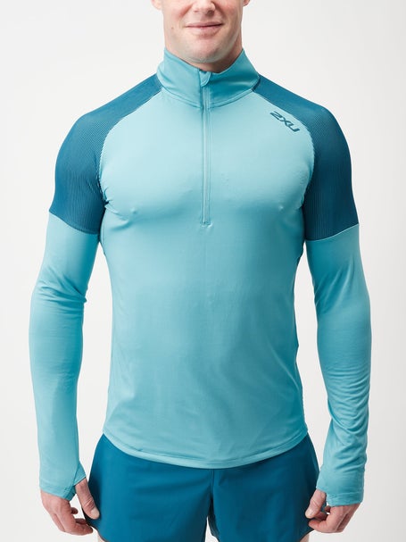 2XU Mens Light Speed 1/2 Zip Porcelain/Oceanside