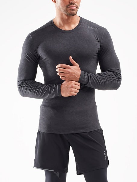 2XU Mens Heat Base Layer Long Sleeve Black Marle