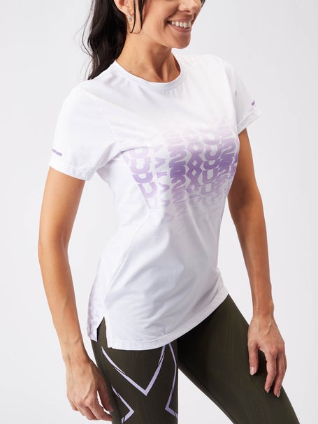 2XU Womens Light Speed Tee White/Lavender Reflective