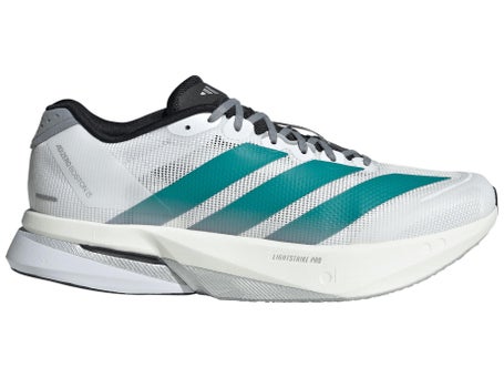 adidas adizero Boston 13\Mens Shoes\White/Pure Teal/Gr