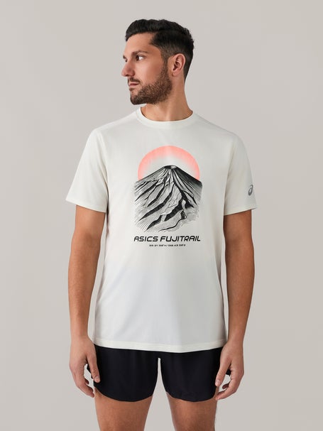 ASICS Mens Fujitrail Logo Short Sleeve Cream