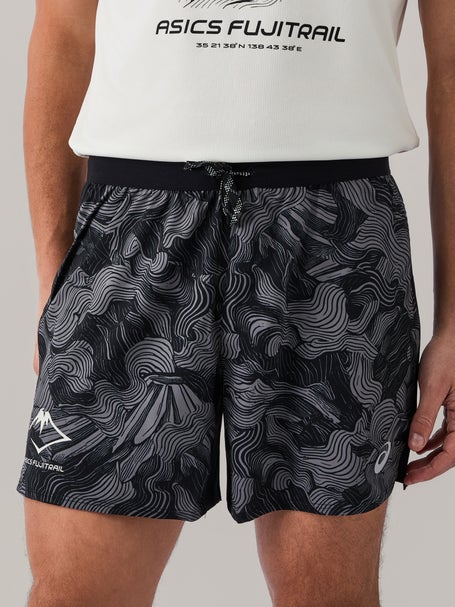 ASICS Mens Fujitrail All Over Print 5 Short Black