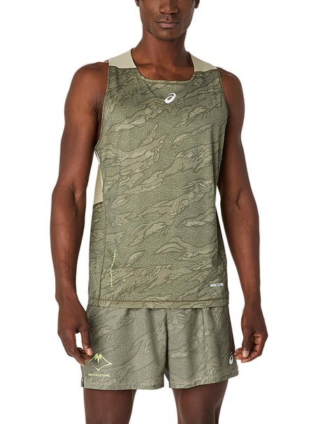 ASICS Mens Fujitrail Elite Singlet Mantle Green