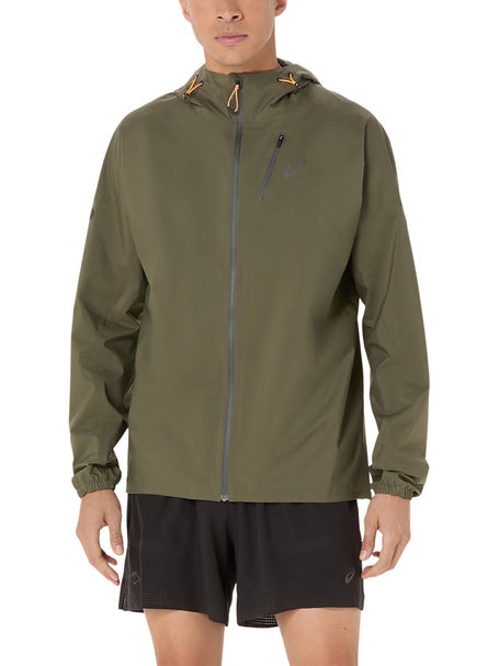 ASICS Mens Fujitrail Waterproof Jacket Mantle Green