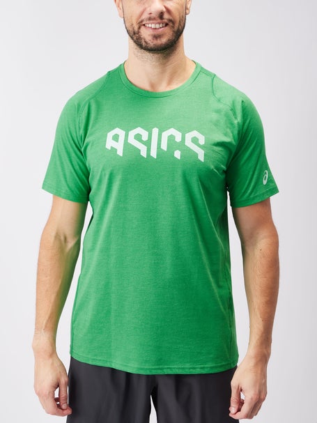 ASICS Mens Hex Graphic Cotton Blend SS Tee Cilantro