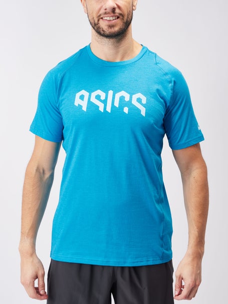 ASICS Mens Hex Graphic Cotton Blend SS Tee Island Blue