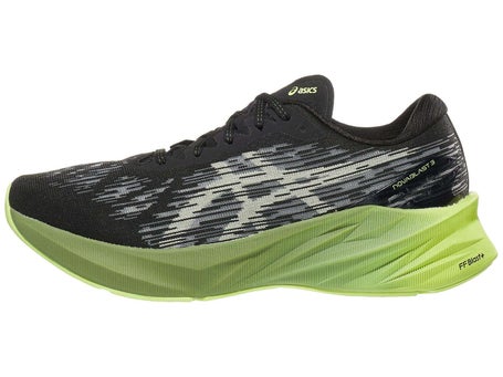 ASICS Novablast 3 Men's Shoes Black/Dried Leaf Green | Running Warehouse