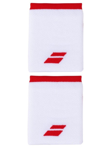 Babolat Logo Jumbo Wristband White/Fiesta Red