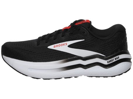 Brooks Ghost Max 2\Mens Shoes\Black/White/Firey Red