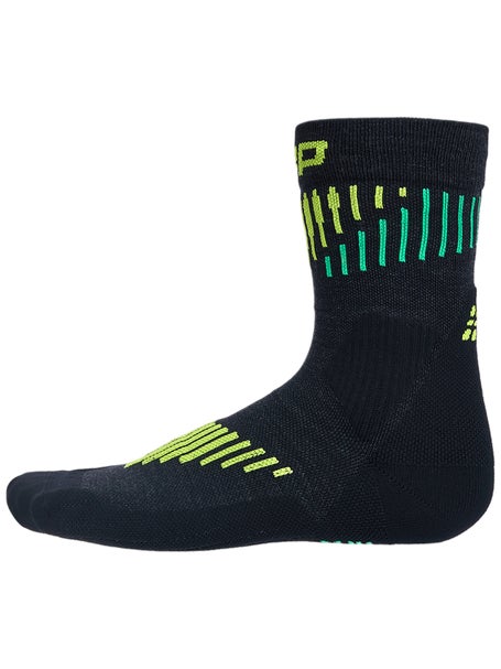 CEP Run Mens Merino Socks Mid Cut 3.0 Black/Lime