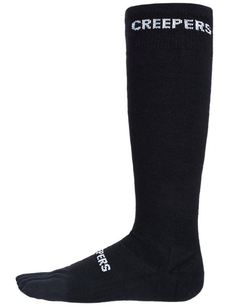 Creepers Merino Over the Calf Toesocks Black