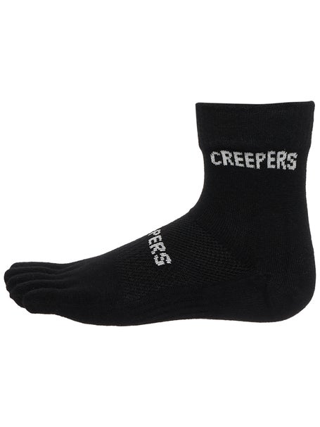 Creepers Merino Quarter Crew Toesocks Black