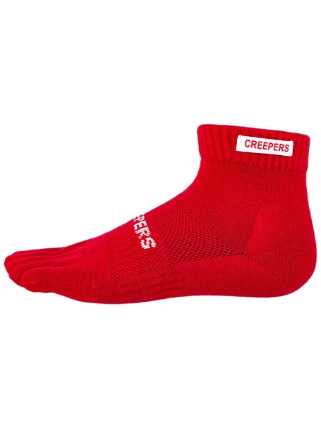 Creepers Merino Quarter Crew Toesocks Red