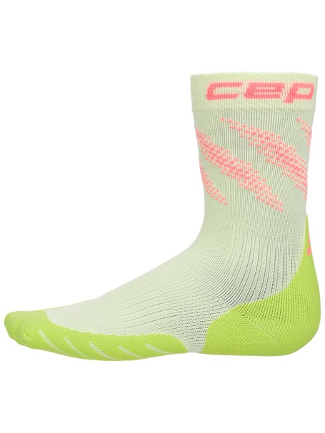 CEP Run Womens Elliptic Socks Mid Cut Lime/Coral