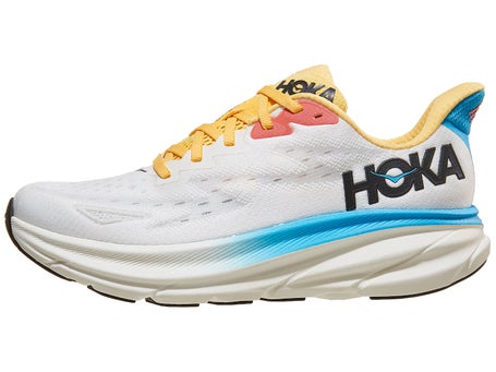 HOKA Clifton 9\Womens Shoes\Blanc De Blanc/Swim Day Da