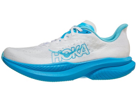 HOKA Mach 6\Mens Shoes\White/Skyward Blue