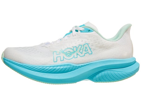 HOKA Mach 6\Womens Shoes\White/Cielo Blue