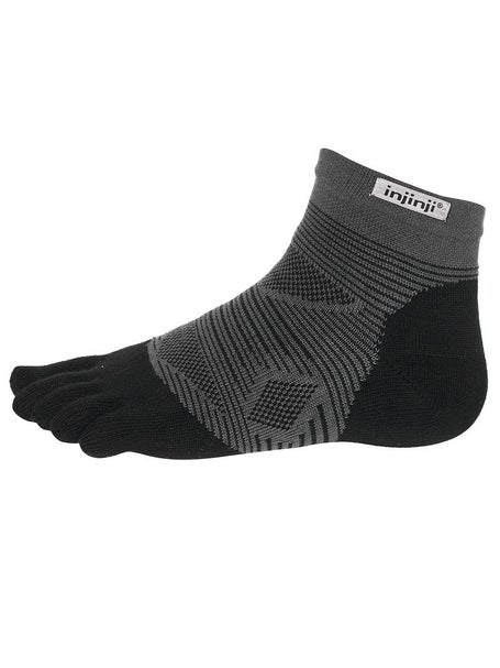 Injinji Run Original Weight Mini-Crew Toesocks Black