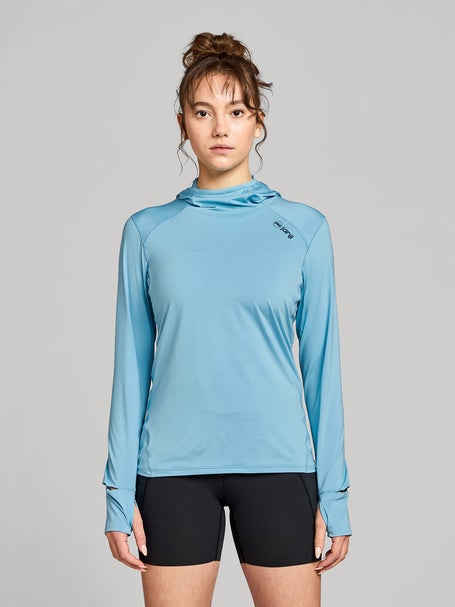 Janji Womens Sunchaser 50 Hooded Long Sleeve Celeste