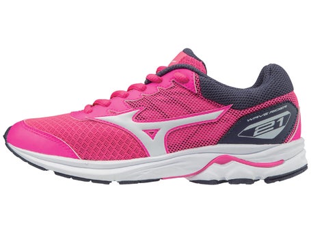Mizuno Wave Rider 21\Kids Shoes\Pink Glo/White