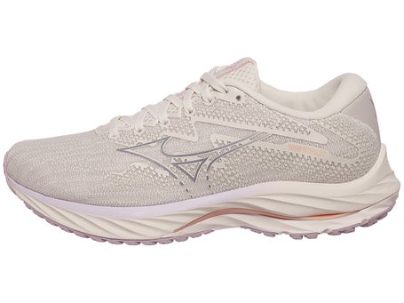 Mizuno Wave Rider 27\Womens Shoes\White/Silver/Thistle