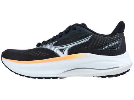 Mizuno Wave Inspire 22\Womens Shoes\Black/White/Papaya