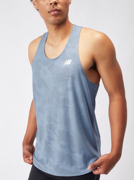 New Balance Mens Q Speed Jacquard Singlet Mercury Blue
