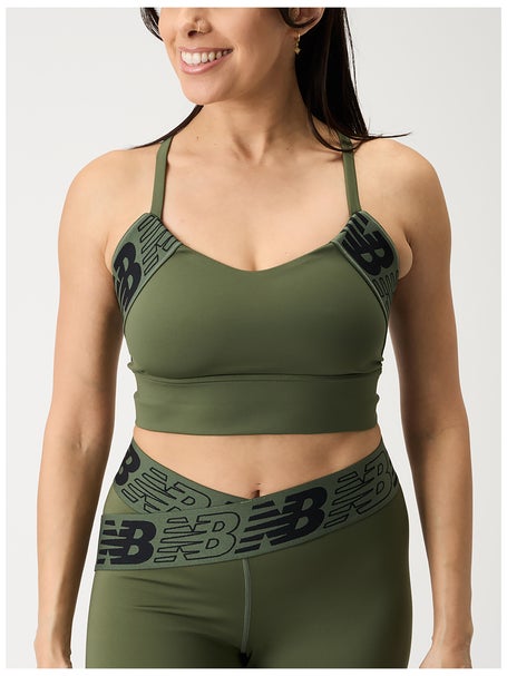 New Balance Womens Relentless Crop Top Deep Olive